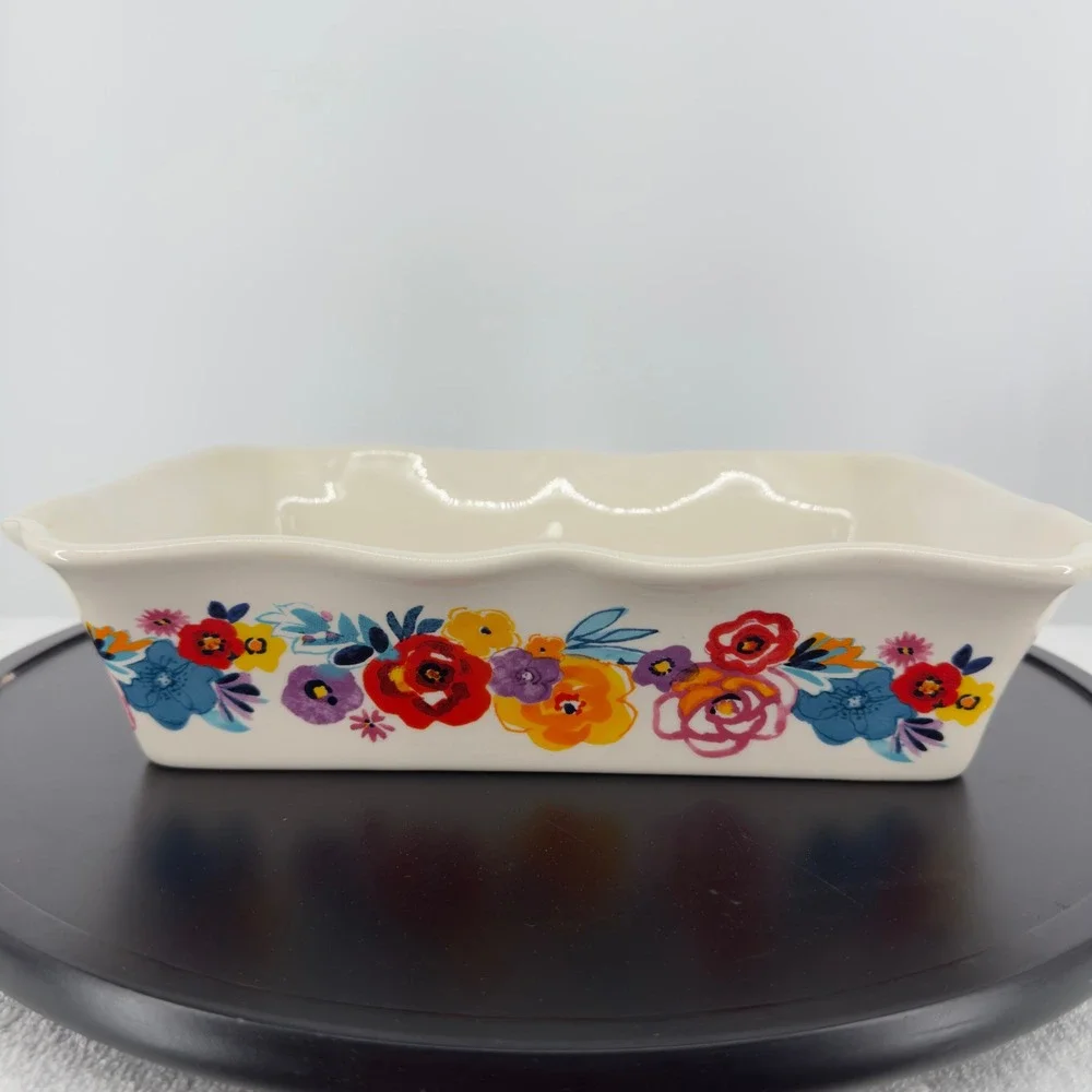 The Pioneer Woman Breezy Blossom Rectangular Baker Floral Stoneware Casserole